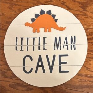 Hobby Lobby Little Man Cave Sign - Orange and Blue